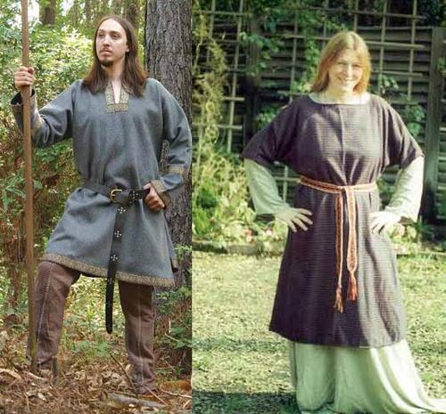 Vestimenta vikinga hombres y mujeres